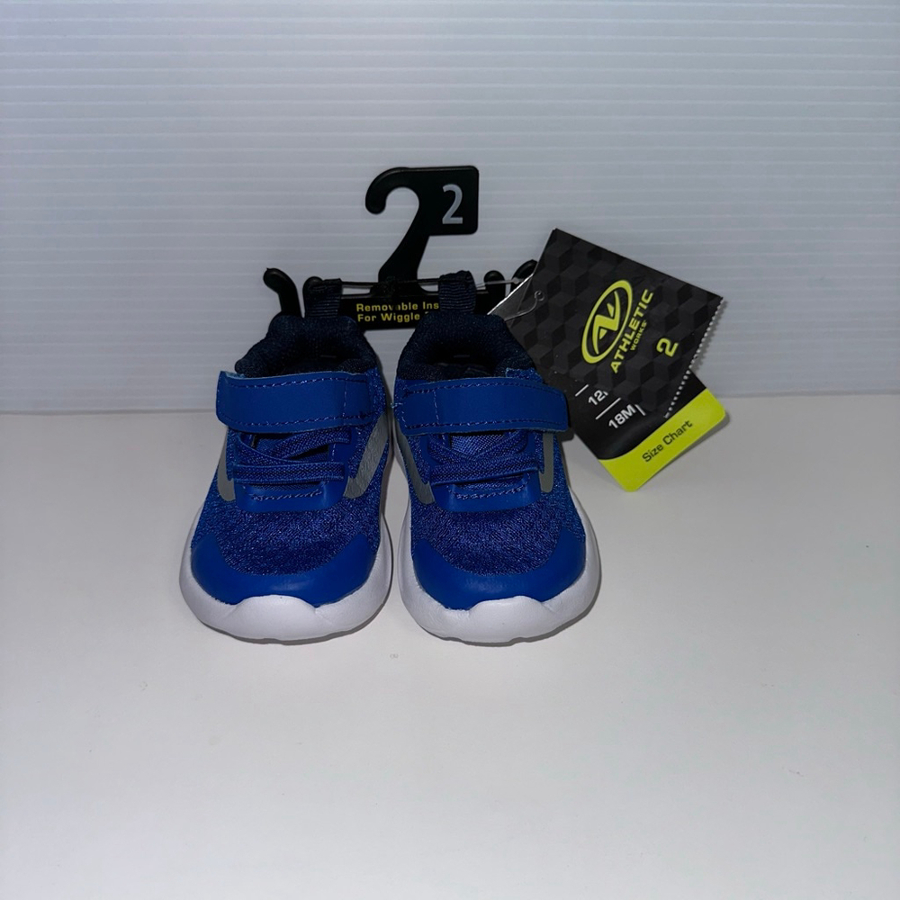 Baby Boys Athletic Works Blue White Sneakers Size 2 Months NEW NWT 3 Months - Picture 12 of 13